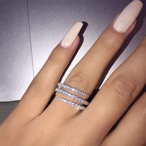 NEW 925 STERLING SILVER DIAMOND RING